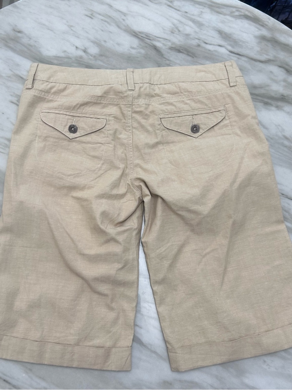 🩵MAKE OFFER🩵 NWT Kasil Light Beige Linen Blend Bermuda Shorts Khaki Sz 30 - Picture 6 of 7